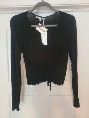 Black Ruched Crop Top